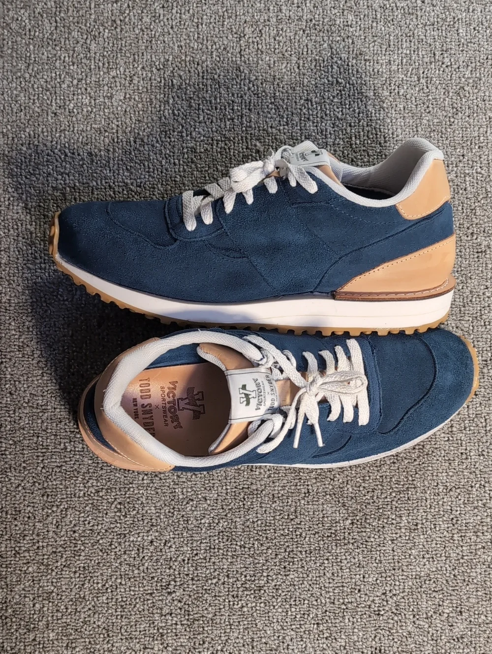 Todd Snyder x Victory Sportswear Speed Runner Sneaker in Blue Suede USA Made 9.0